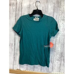 Guru Active Women's Teal Vintage Crew Short Sleeved T-Shirt Cotton Blend Size XS